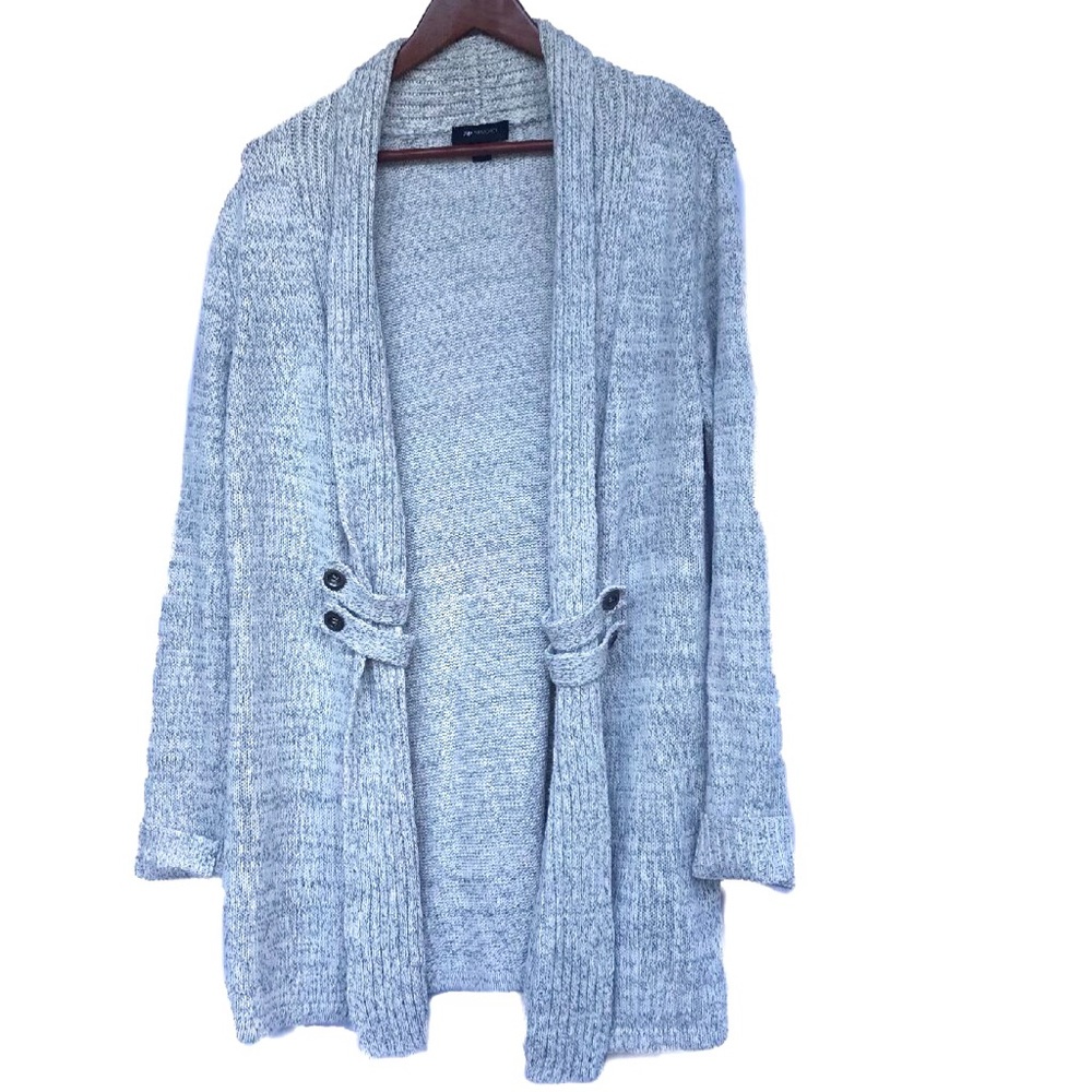 Grey Long Open Sweater Cardigan WOMANS XL
